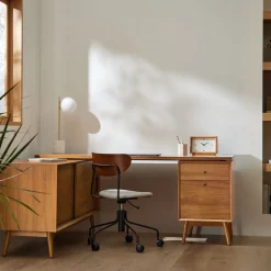 West Elm Mid-Century Modular L-Shaped Desk w/ File Cabinet & Bookcase (70") - ADA