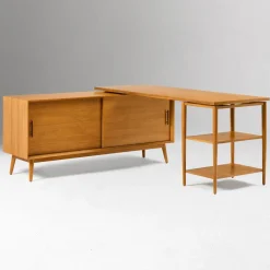 West Elm Mid-Century Modular L-Shaped Desk w/ Shelves & Bookcase (70")