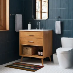 West Elm Mid-Century Open Storage Single Bathroom Vanity (–) - Acorn