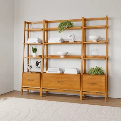 West Elm Mid-Century 3-Piece Wide & Narrow Narrow Bookshelf Set (82")