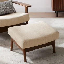 West Elm Mid-Century Show Wood Ottoman