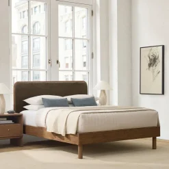 West Elm Miles Wood & Upholstered Bed