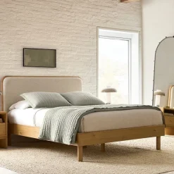 West Elm Miles Wood & Upholstered Bed