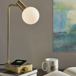West Elm Modern Deco LED Wireless Charging & USB Task Lamp