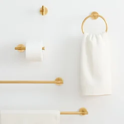 West Elm Modernist Bathroom Hardware - Antique Brass