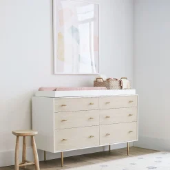 Kids West Elm Modernist 6-Drawer Wide Dresser with Removable Topper (56") - White