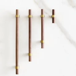 West Elm Modernist Wood & Antique Brass Hardware