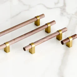 West Elm Modernist Wood & Antique Brass Hardware