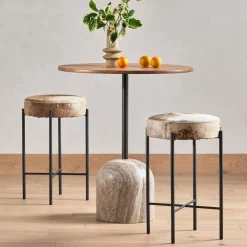 West Elm Modern Marble Round Bar & s (32")