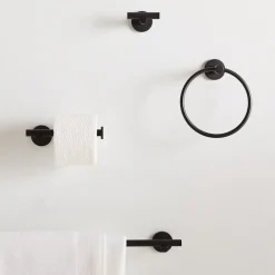 West Elm Modern Overhang Bathroom Hardware - Matte Black