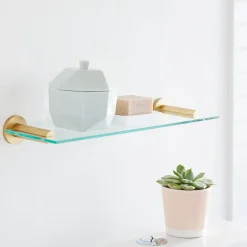 West Elm Modern Overhang Glass Bathroom Shelf