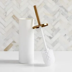 West Elm Modern Resin Stone Toilet Brush Holder