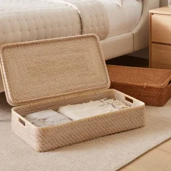 West Elm Modern Weave Rattan Underbed Baskets