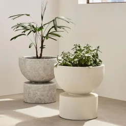 West Elm Molly Mod Indoor/Outdoor Ficonstone Planters