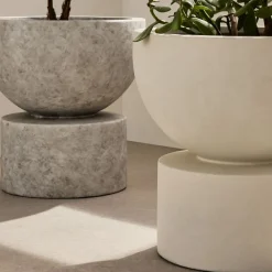 West Elm Molly Mod Indoor/Outdoor Ficonstone Planters