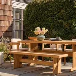 West Elm Monterey Outdoor Teak Extendable Dining Table (77"–107")
