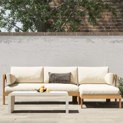 West Elm Monterey Outdoor Teak 2-Piece Chaise Sectional (99.5")