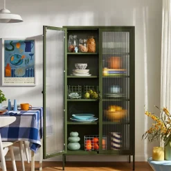 West Elm Mustard Made Collector Glass Cabinet