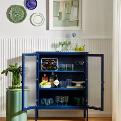 West Elm Mustard Made Mixer Glass Cabinet
