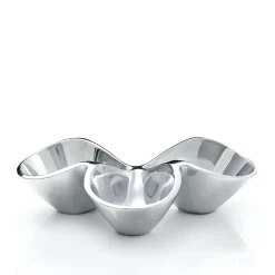 West Elm Nambe Bella Triple Condiment Server