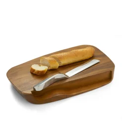 West Elm Nambe Blend Bread Board & Knife