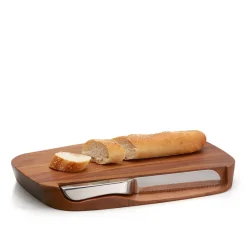 West Elm Nambe Blend Bread Board & Knife
