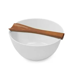 West Elm Nambe Quatro Salad Bowl & Servers