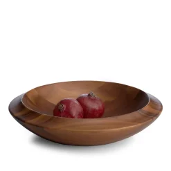 West Elm Nambe Skye Wood Decorative Bowl