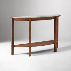 West Elm Nary Marble Demi Lune Console Table (48")