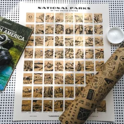 West Elm Native Maps National Parks Scratch-Off Print