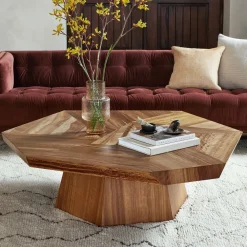 West Elm Natural Geometric Coffee Table (53")