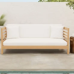 West Elm Natural Wood Outdoor Daybed