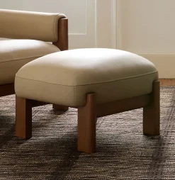 West Elm Nils Leather Chair Ottoman