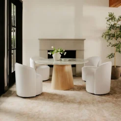 West Elm Odilia Marble Round Dining Table (60")