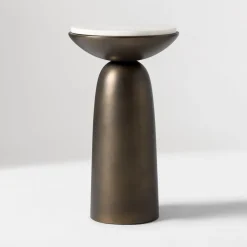 West Elm Olina Marble Drink Table (12")