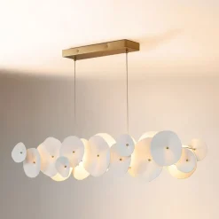 West Elm Open Box: Amara Ceramic Linear Chandelier (50") - Champagne, Ivory