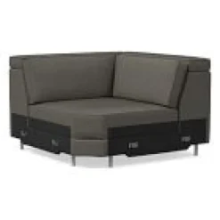 West Elm Open Box: Axel Modular Motion Corner - Vegan Leather Cinder, Dark Bronze