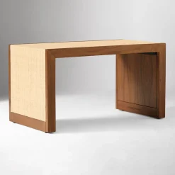West Elm Open Box: Baldwin Raffia Side Table (28") - Cool Walnut, Raffia