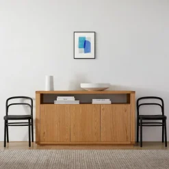 West Elm Open Box: Blue Abstraction Framed Wall Art by Minted for (16"x20"), Full Bleed Print - Black Wood