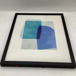 West Elm Open Box: Blue Abstraction Framed Wall Art by Minted for (16"x20"), Full Bleed Print - Black Wood