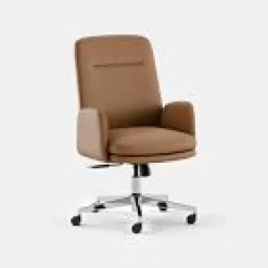 West Elm Open Box: Branch Upholstered Soft Side Chair, High Back - Chrome/Canyon