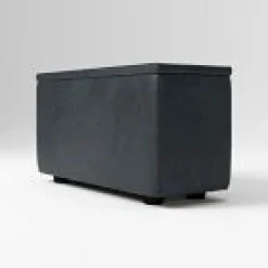 West Elm Open Box: Build Your Own Enzo Leather Sectional, 16" Arm With Storage - Ludlow Leather Navy