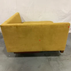 West Elm Open Box: Build Your Own - Harmony Extra Deep Sectional, Corner - Performance Velvet Dijon, Dark Walnut Legs