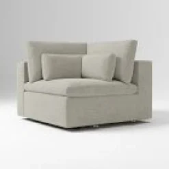 West Elm Open Box: Build Your Own Harmony Modular Sectional, Corner - Twill Gravel