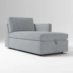 West Elm Open Box: Build Your Own - Harris Sectional, Right-Arm Storage Chaise - Performance+ Yarn Dyed Linen Weave Graphite