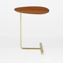 West Elm Open Box: Charley C-Side Table (19") - Walnut, Antique Brass
