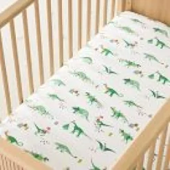 West Elm Open Box: Christmas Dino Crib Fitted Sheet - Multi