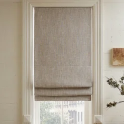 West Elm Open Box: Crossweave Cordless Roman Blackout Shade (36"W x 64"L) - Belgian Flax