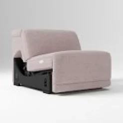 West Elm Open Box: Dalton Motion Reclining Armless Single - Performance Distressed Velvet Mauve
