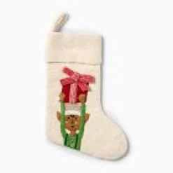 West Elm Open Box: Elf Felt Stocking - White